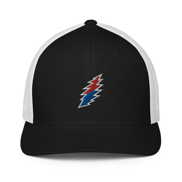 Red/Blue Bolt - Flex Fit Closed-back trucker cap